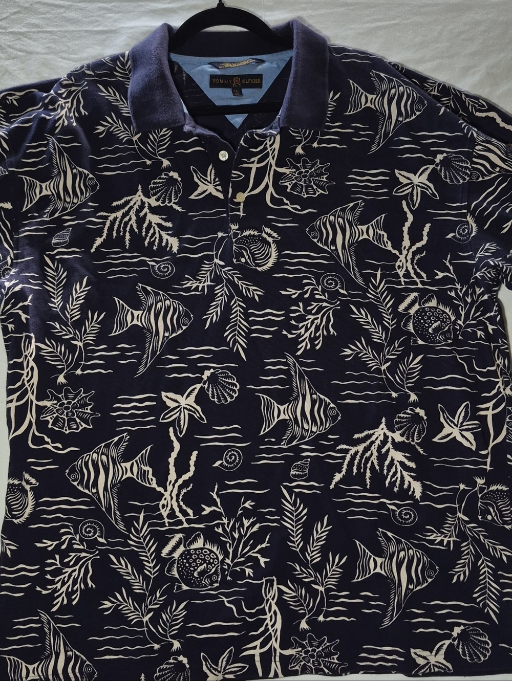 Tommy Hilfiger Golf Hawaiian Tropical Fish Polo Club Logo Mens XXL